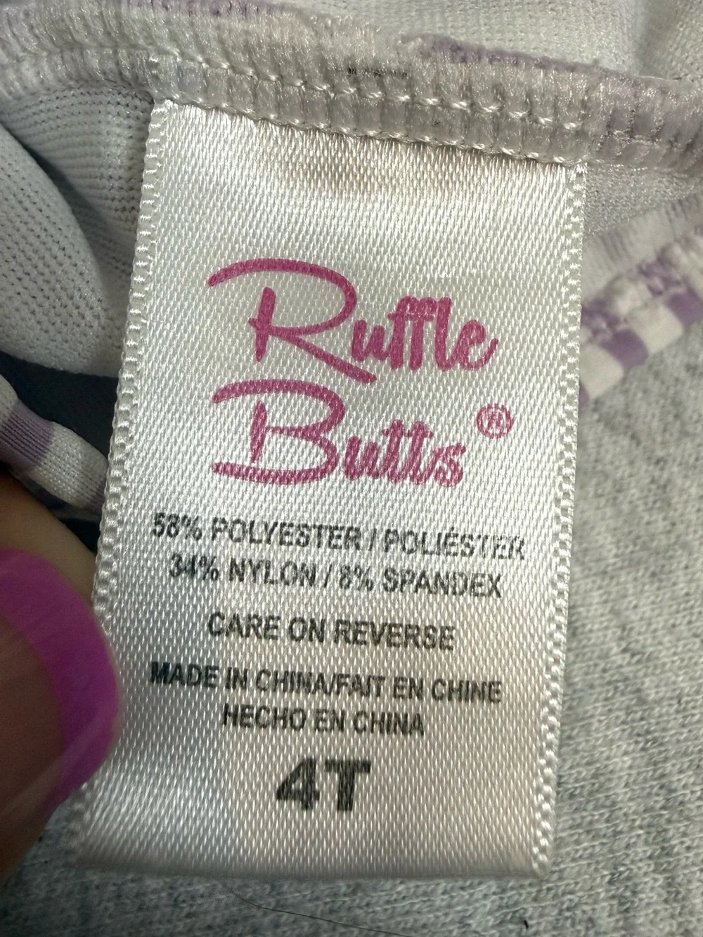 RuffleButts Seersucker Ruffle Swim Bottoms - Purple/White -‎ 4T